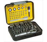 STANLEY 1-13-906 - Juego 39 piezas, incluye puntas 1/4'', llaves de vaso y mini llave con carraca 1/4''