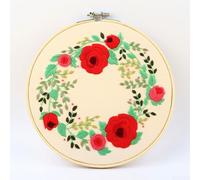 Juego de punto de cruz, diseño floral, 30 x 30 cm, algodón, principiante (4 | Lienzo de algodón de 30 x 30 cm, diseño floral predibujado, ideal para principiantes, instrucciones completas (idioma español