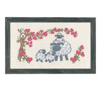 Juego de punto de cruz "Familia de ovejas", patrón de conteo, 16x28cm, 92-5347