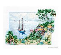 Juego de punto de cruz Luca-S "Seascape", patrón de conteo, 38,5x28cm