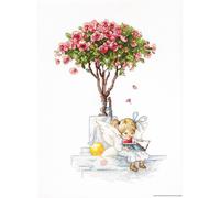 Juego de punto de cruz Luca-S "Under the rose tree", patrón de conteo, 18x26,5cm