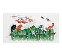 Juego de punto de cruz Panna "Curious tails" 27x15cm, patrón de conteo