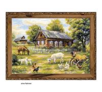 Juego de punto de cruz Riolis "Evening in the country", patrón de conteo