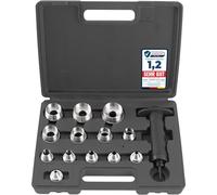 Juego de punzonado TECPO, 14 piezas, diámetro de punzonado 5-35 mm, con mango ergonómico