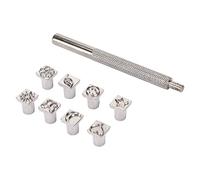 Juego de Punzones de Patrón de Cuero, Juego de Punzones de Sellos de Metal, Fabricación de Bricolaje, 8 Patrones para Artesanía en Cuero