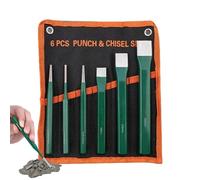 Juego De Punzones,Herramientas Robustas De Metal Para Carpintería - Set de 6 Punzones y Cinceles Fríos Cónicos - Para Tallar Cemento Madera Metal Piedra Armarios Muebles