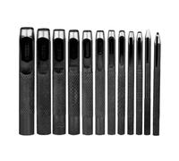 juego de punzones huecos, Juego de 5/6/12 perforadoras acero al carbono con vástago redondo for trabajos en cuero(5pcs)