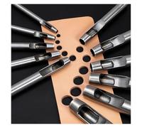 juego de punzones huecos, Juego de sacabocados huecos acero al carbono en varios tamaños for cuero, tela y plásticos. Paquete 5 a 15 unidades(Set H (6 Pcs))