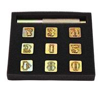 Juego de punzones metálicos de 13 mm, números del 0 al 8, kit de punzones para números con martillo de golpeo, punzón manual para cuero, plástico y metal suave, herramienta de pres