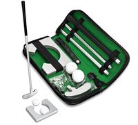 Juego de putter de golf portátil, kit de práctica con pelota de putter desmontable para interiores y exteriores, kit de entrenamiento de golf