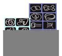 Juego de Puzles de Alambre Metálico - 16 Piezas para Desbloquea y Separa | Prueba de Habilidad con de Alambre | para Adolescentes Adultos Aula Fiesta en Casa Noche de Juegos Estudiantes