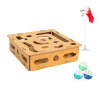Juego de puzzle de gato genérico, Kitten Enrichment Toy, 12,99 x 12,4 x 3,74 pulgadas, Interactive Mental Stimulation Training Tool, Funny Playing Device, Engaging Treat Dispenser for Indoor Cats,
