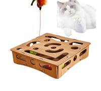 Juego de puzzle de gato genérico, Kitten Maze Toys, 11.02 x 11.02 en Wooden Interactive Play Enrichment Supplies, Boredom Relief Maze Box for Enjoyment of Your Indoor Cats and Kittens