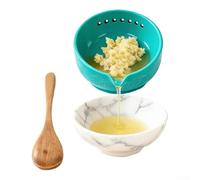 Juego de rallador de ajo y cuenco de hierbas hecho a mano, picadora de resina 2 en 1 con 5 tamaños de agujeros para especias frescas, herramienta de cocina fácil de limpiar para cocinar salsas, 7 x 7