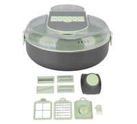 Juego de rallador de cocina, 8 modos de corte, cuchillas de acero inoxidable, cortador de verduras multifuncional para patatas y zanahorias (Verde)