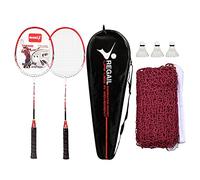 Juego de raquetas de bádminton,HUIOP Juego de raquetas de bádminton de 2 jugadores con bolsa de transporte de 3 volantes y red de bádminton para juegos de ocio familiar,Juego de raquetas de nieve