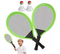 Juego de raquetas de bádminton, juego de bádminton iluminado para niños con 2 raquetas y 2 pelotas, entretenimiento familiar, juguetes al aire libre para ejercicio de equilibrio, altura creciente, il