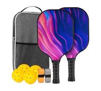 Juego de raquetas de pádel, raqueta ligera y pelota, equipo deportivo ergonómico de fibra de vidrio | Profesional para interiores y exteriores, hogar, gimnasio, escuela, unisex