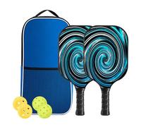 Juego de raquetas de pelota, remo de pelota, 2 remos ligeros con 4 bolas | Remo de fibra de carbono con bolsa de transporte para principiantes y profesionales, equipo deportivo de pelota