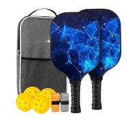 Juego De Raquetas De Pickleball, Paletas De Pickleball De Fibra De Vidrio, Juego De Paletas Livianas, Diseño De Regulación, Diseño Ergonómico, Negro, Interior, Niño, Hogar, Ejercicio, Mujeres, Hombres