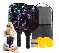 Juego de raquetas de pickleball | Raqueta de pelota de peso ligero, ergonómica, de fibra de vidrio, accesorios deportivos para mujer, hombre, interior y exterior, entrenamiento deportivo