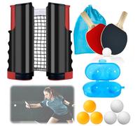 Juego de Raquetas de Ping Pong Plegables Profesional - 2 Raquetas, 6 Pelotas con Caja y Bolsa de Almacenamiento para Deportes de Interior y Exterior