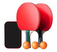 Juego de Raquetas de Tenis de Mesa, Set Portátil de Tenis de Mesa, 2 Bates de + 3 Bolas de + Caja de Almacenamiento, Mesa de Ping Pong Exterior, Interior