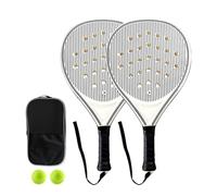 Juego De Raquetas De Tenis: Raqueta De Práctica De Fibra De Carbono, Kit De Tenis Para Principiantes Con Núcleo De Espuma Con Mochila De Pelotas, Raqueta De Entrenamiento Con Orificio De Flujo De Aire