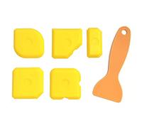 Juego de raspador de 6 piezas, sellador de silicona amarillo suave, alisador de juntas, bordeador aplicador de contorno, kit de raspador para cocina