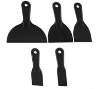 Juego de raspadores de masilla de plástico, juego de raspadores de pintura de plástico de varios tamaños, colección de herramientas de 1.5 a 8 pulgadas, cuchillas negras para quitar papel tapiz (6