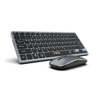 Juego de ratón con teclado Bluetooth IBK-572BT - Inalámbrico, recargable, 2,4 GHz y Bluetooth 5.0 - Compatible con Windows, Mac, iOS, Android - Inalámbrico, diseño plano, teclas silenciosas, 78 teclas