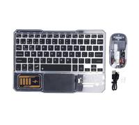 Juego de Ratón con Teclado Inalámbrico Bluetooth, Paquete de Ratón con Teclado Inalámbrico, 7 Colores, Efecto de Luz de Respiración, Teclado Iluminado Tipo C