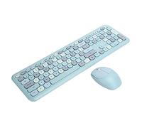 Juego de ratón de Teclado, tecla Redonda Retro, combinación de Ratones de Teclado mecánico de Colores Mezclados, suspensión inalámbrica de 2,4 G, 110 Teclas, sin demora y Escritura silenciosa (Azul)