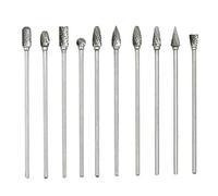 Juego de rebabas giratorias de carburo, 10 piezas de doble corte de 4 pulgadas, vástago de 3 mm para trabajos de metal/madera/joyería, herramientas de corte de acero plateado