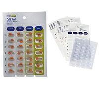 Juego de recambio de blíster de medicamentos, sellado en frío, incluye bandejas para ampollas y tarjetas de sellado en frío, tamaño de ampollas de píldoras regulares o jumbo (semanal, estándar de 1,27
