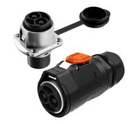 Juego de receptáculos de enchufe de motor de arrastre de 2 pines, 100 amperios, 2 clavijas 12/24/36/48 V, conector IP67 impermeable compatible con cable de 4/6 AWG
