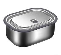 Juego de recipientes de aperitivos de acero inoxidable, cajas de almacenamiento de alimentos resistentes al óxido con tapas selladas de silicona, para almuerzo, viajes, escuela, 17 x 13 x 7 cm (1000