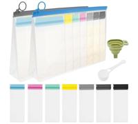 Juego de recipientes de proteínas en polvo, 25 unidades, recipientes de plástico reutilizables para suplementos alimenticios, contenedores de viaje portátiles impermeables con embudo y cuchara