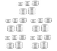 Juego de recipientes para cosméticos y tarros de viaje, con tapa, cremas, 20 unidades, transparente