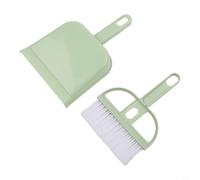 Juego de recogedor y cepillo en miniatura para la limpieza del interior del hogar y del coche, adecuado para eliminar el polvo, la suciedad y las migas de áreas pequeñas (verde)