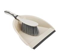 Juego de Recogedor y Cepillo, Juego de Escoba y Recogedor, Ideal para Quitar El Polvo, Limpiar y Eliminar Migas en Sofás, Muebles, Mesas y El Interior del Automóvil (Beige)