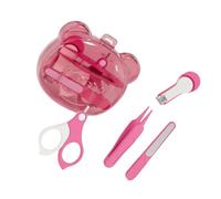 Juego de recortador de uñas para bebés, recortadora suave y pinzas con dibujos animados portátil de uñas de oso archivos, caja de almacenamiento para diseño delicado de cabeza redondeada