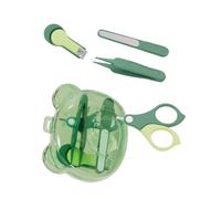 Juego de recortador de uñas para bebés, recortadora suave y pinzas con dibujos animados portátil de uñas de oso archivos, caja de almacenamiento para diseño delicado de cabeza redondeada