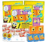 Juego de recuerdos de fiesta de Bob Esponja ~ Paquete con 60 cajas de regalo con calcomanías, tatuajes y sellos para fiestas de cumpleaños infantiles, cajas de premios para el aula de Bob Esponja