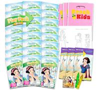 Juego de recuerdos de fiesta de cumpleaños de Blancanieves, paquete con 24 mini paquetes de juego de Blancanieves | Mini libros para colorear, calcomanías y más para bolsas de regalo (suministros de