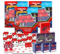Juego de recuerdos de fiesta de Spiderman ~ Paquete con 60 cajas de recuerdos de Spider-Man con calcomanías, tatuajes y sellos para fiesta de cumpleaños infantil | Cajas de premios de aula de
