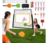 Juego de Red de Bádminton y Pickleball 2 en 1 con Raqueta y Volantes Set