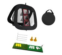 Juego de Red de Entrenamiento de Swing para rutinas compactas en hogar, Pantalla Plegable para Detener la Bola, Bolsillos para apuntar, Estuche de Almacenamiento, Red para Golpear Golf, práctica de