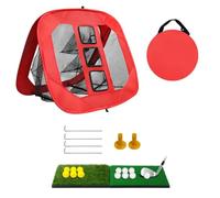 Juego de Red de Entrenamiento de Swing para rutinas compactas en hogar, Pantalla Plegable para Detener la Bola, Bolsillos para apuntar, Estuche de Almacenamiento, Red para Golpear Golf, práctica de