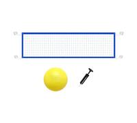 Juego de red de voleibol para piscina, ajustable de 15 a 32 pies al aire libre, de voleibol con bola y bomba | Red de deportes de poliéster portátil con soporte de fijación para el patio